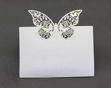 Laser Cut Butterfly Wedding Table Place Cards - White