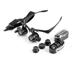 LED Embedded Jewelry Magnifier Glasses Loupe with 4 Pairs of Lens