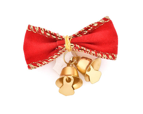 12 Pieces Bow Christmas Ornaments with Bells - Red