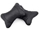 Car Neck Pillow 2 Pieces PU Leather Travel Pillow for Head Rest Neck Support for Car Seat