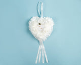 Wedding Ring Pillow for Ceremony Heart Shaped Ring Bearer Cushion