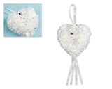 Wedding Ring Pillow for Ceremony Heart Shaped Ring Bearer Cushion