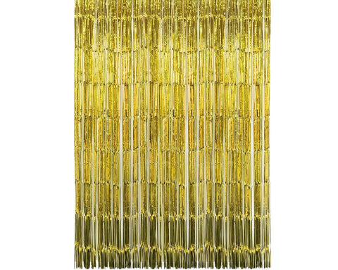 2 Pieces Fringe Foil Door Curtains