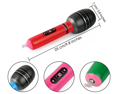 6 Pieces 25cm Inflatable Microphones Balloon
