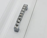 4 Pieces 128 mm Crystal Cabinet Pull Handle - Silver