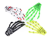 2 Pairs Gothic Skeleton Hands Bone Hair Clips - Yellow and Green
