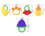 5 Pieces Fruit Soft Silicone Baby Teether Baby Teething Toy Set