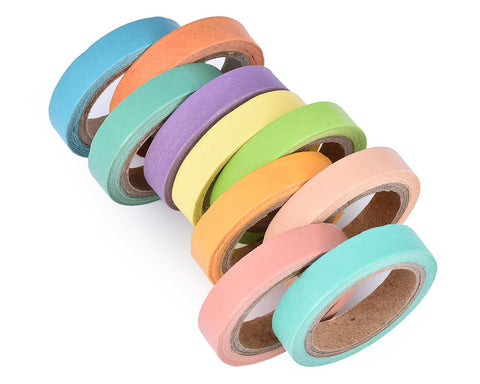 10 Pcs 5m Rainbow Craft Décor Paper Washi Masking Tape