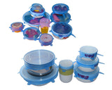 6 pieces Various Sizes Silicone Stretch Lids - Blue