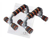 2 Pieces Foam Handle Push up Bars for Strength Training - Orange and Black