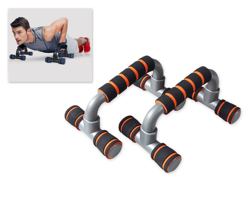 2 Pieces Foam Handle Push up Bars for Strength Training - Orange and Black