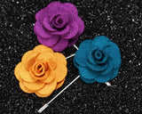 12 Pieces Lapel Pin Flower Men's Boutonniere for Suit - Flowers Series