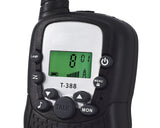 2 Pieces T388 Walkie Talkie for Kids with LCD Display - Black