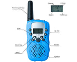 2 Pieces T388 Walkie Talkie for Kids with LCD Display - Blue