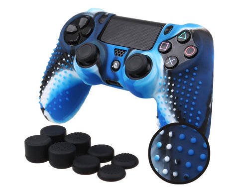 Camouflage Series Silicone Protective Case for PS4 Controllers - Blue