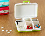 Portable Pill Box 6 Compartments in Suitcase Shape