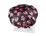 Double Layer Shower Cap with Butterfly Pattern