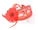 Masquerade Mask with Flower Set of 2 Costume Party Mask