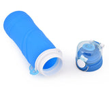 750ml Collapsible Leak Proof Silicone Water Bottle for Cycling - Blue