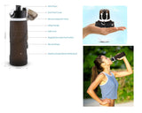 750ml Collapsible Leak Proof Silicone Water Bottle for Cycling - Blue