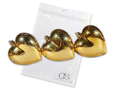 3 Pieces Heart Shaped Christmas Baubles for Christmas Tree Ornaments