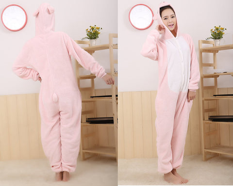 One Size One Piece Pig Pyjama - Pink