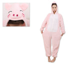 One Size One Piece Pig Pyjama - Pink