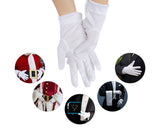 White Cotton Gloves with Snap Closure 6 Pairs Parade Gloves for Polices