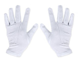 White Cotton Gloves with Snap Closure 6 Pairs Parade Gloves for Polices