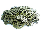 150 Grams Steampunk Gear Cog Charms  for Jewelery Making - Bronze