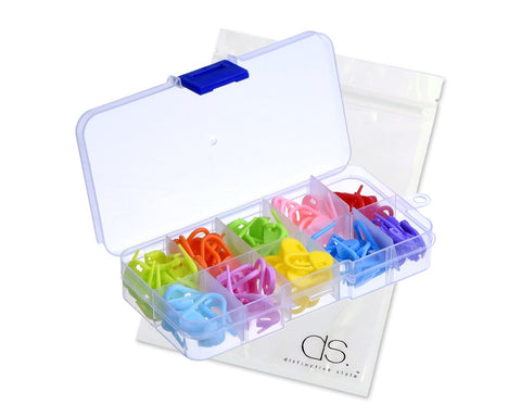 120 Pieces Knitting Crochet Locking Stitch Markers with Compartment Box