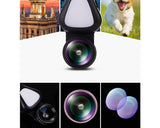 3 in 1 Clip on Phone Camera Lens with Fisheye Lens - Gold