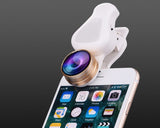 3 in 1 Clip on Phone Camera Lens with Fisheye Lens - Rose Gold