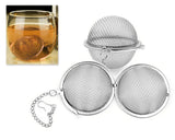 2 Pieces Stainless Steel Ball Shaped Tea Infusers - Silver