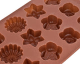 Silicone Flower Shape Chocolate Mold Tray Set of 2 - Brown