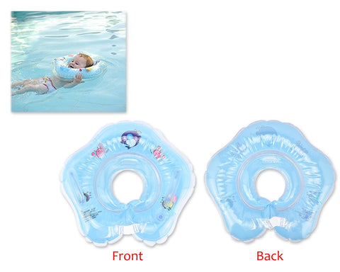 Flower Adjustable Baby Neck Float Swimming Ring - Blue