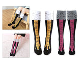 Chicken Leg Socks for Women 2 Pairs Knee High Cotton Socks