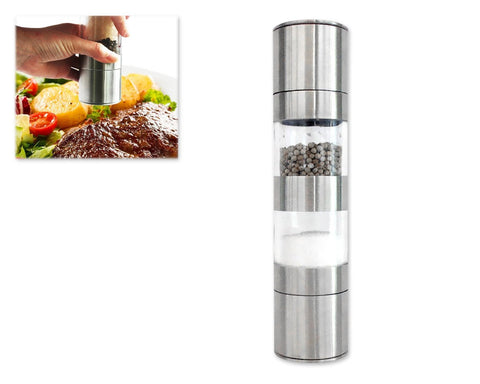 Stainless Steel Dual Combo Salt Pepper Mill with Ceramic Grinder