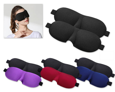 2 Pieces 3D Sleeping Eye Masks with Elastic Strap