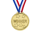 24 Pieces Plastic Winner Medals Kids Gold Medals for Party