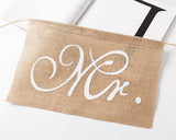 2 Pcs Burlap Mr. & Mrs Chair Banner Chair Garland Rustic Wedding Decor