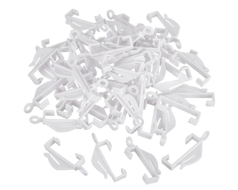 Curtain Hooks 50 Pieces Plastic Sliding Track Gliders - White