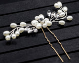 3 Pieces Pearl Bridal Hair Pins Headpiece