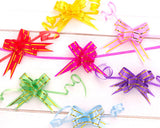Cellophane Bags 100 Pieces Clear Treat Bags with Colorful Pull Bows