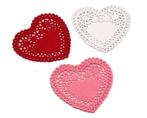 Paper Heart Doilies 100 Pieces Heart Shaped Lace Doilies Paper