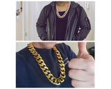 Chunky Gold Necklace 80cm Chain Hip Hop Costume Jewelry