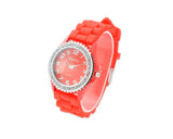 10 Pcs Geneva Jelly Silicone Quartz Women Sport Crystal Wrist Watches