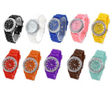 GENEVA Crystal Bezel Large Face Silicone Sport Women's Watch