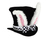 Easter Costume Bunny Hat Black Top Hat with White Rabbit Ears Easter Hat