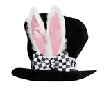 Easter Costume Bunny Hat Black Top Hat with White Rabbit Ears Easter Hat